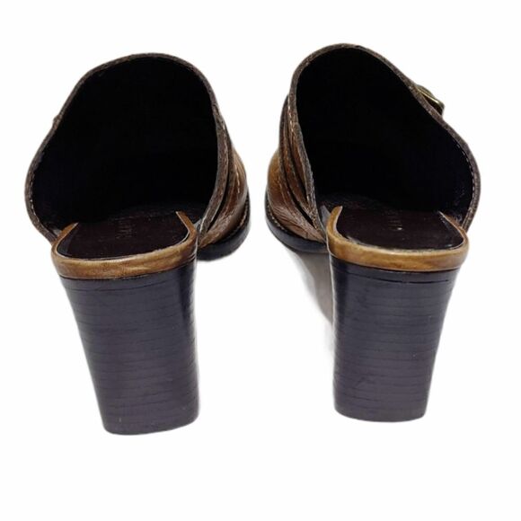 GIANNI BINI Honey Brown Buckle Accent Slip On Mule - Picture 10 of 13